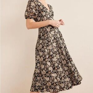 Full Skirt Panelled Midi Dress